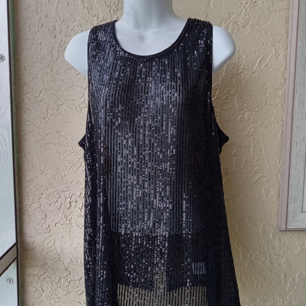 Sequin Black Top
